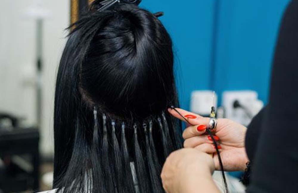 Micro Weaving in Irrum Manzil with micro bead and nano ring hair extensions